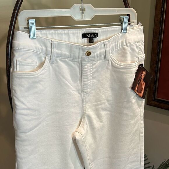 IMAN Global Chic Luxury Resort 360 Slimming Girlfriend Jean WHITE SIZE 10T - Picture 4 of 5